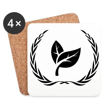 Leaf Ecology Wreath - Coasters (set of 4) - white - Front