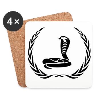 Snake Cobra Wreath - Coasters (set of 4) - white - Front