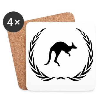 Couronne d’animal kangourou - Dessous de verre (lot de 4) - blanc - Devant