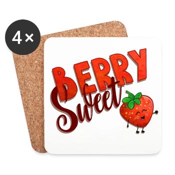 Berry Sweet Strawberry - Coasters (set of 4) - white - Front