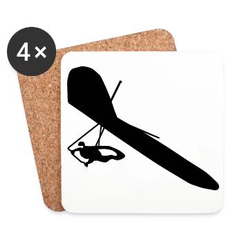 Hang-glider - Coasters (set of 4) - white - Front