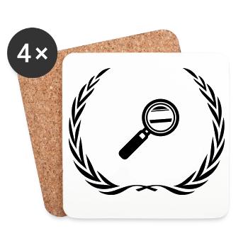 Lupe Symbol Kranz - Untersetzer (4er-Set) - Weiß - Vorne