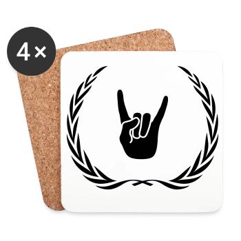 Couronne de symbole de la main du parti - Dessous de verre (lot de 4) - blanc - Devant