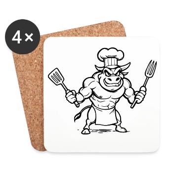 Taurus chef - Coasters (set of 4) - white - Front