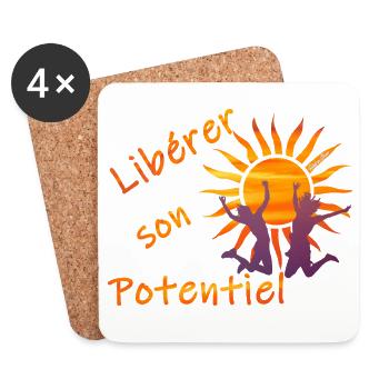 Libérer son potentiel - Dessous de verre (lot de 4) - blanc - Devant