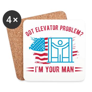 Elevator Technician I ́m Your Man Engineer USA Gift - Coasters (set of 4) - white - Front