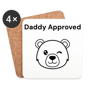Dad says: Daddy Approved (Bärenkopf) - Coasters (set of 4) - white - Front