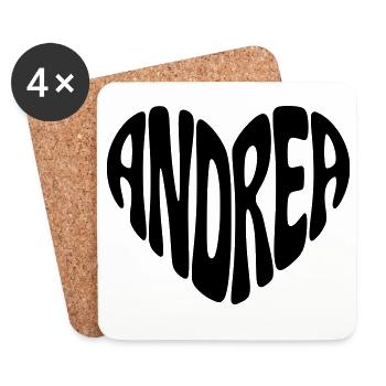 Andrea Herz  - Untersetzer (4er-Set) - Weiß - Vorne