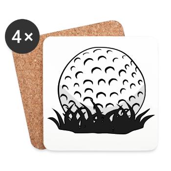 Golfball - Untersetzer (4er-Set) - Weiß - Vorne