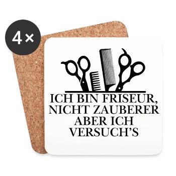 Ich bin Friseur - Untersetzer (4er-Set) - Weiß - Vorne