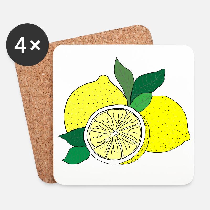 Citrus Print - Untersetzer (4er-Set) - Weiß