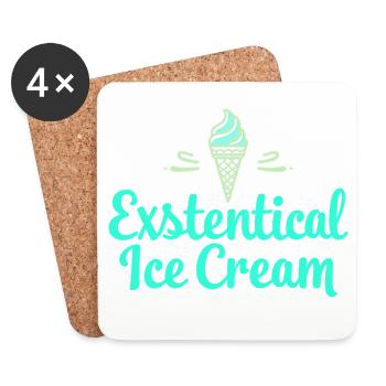 Existenzielle Eiscreme Lustiger Spruch Eis Waffel - Untersetzer (4er-Set) - Weiß - Vorne