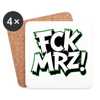 FCK MRZ Politischer Protest Slogan - Untersetzer (4er-Set) - Weiß - Vorne