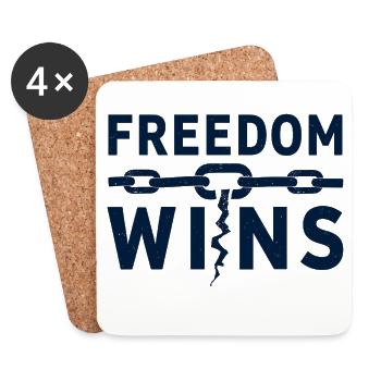 La liberté gagne : La liberté brise les chaînes - Dessous de verre (lot de 4) - blanc - Devant