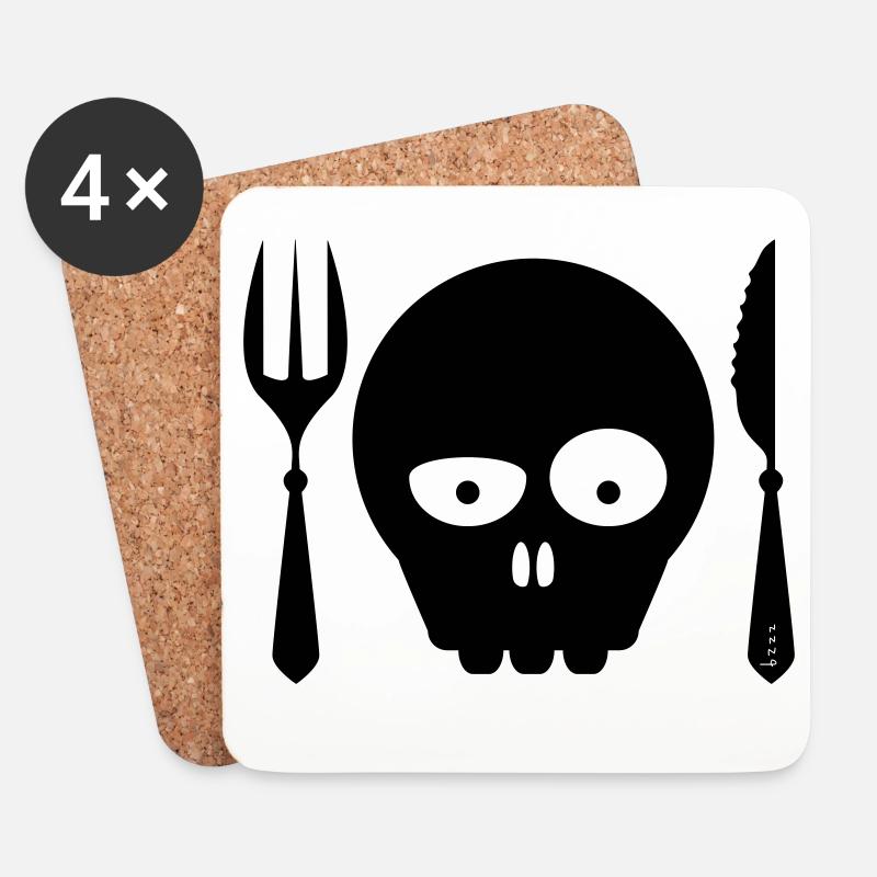 ENJOY_YOUR_MEAL-BON_APPETIT - Untersetzer (4er-Set) - Weiß