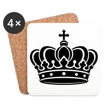 Symbole de la couronne - Dessous de verre (lot de 4) - blanc - Devant