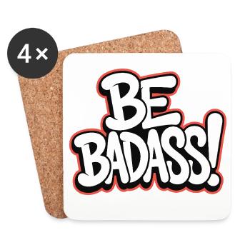 Sei badass - Untersetzer (4er-Set) - Weiß - Vorne