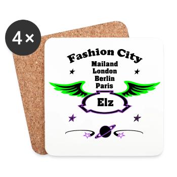 Fashion_City - Dessous de verre (lot de 4) - blanc - Devant