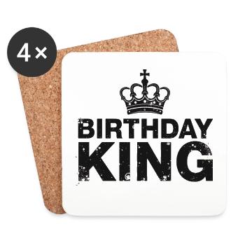 Tenue d’anniversaire masculine du roi Crown d’anniversaire - Dessous de verre (lot de 4) - blanc - Devant