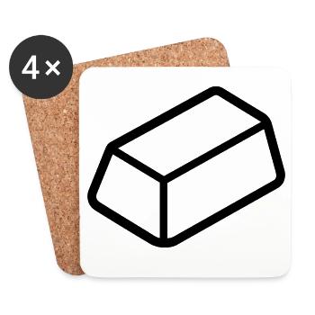 Gold Bar - Coasters (set of 4) - white - Front