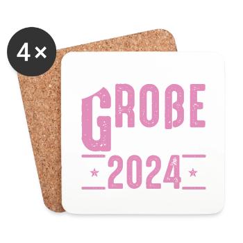 Große Schwester 2024 Pink Krone - Untersetzer (4er-Set) - Weiß - Vorne