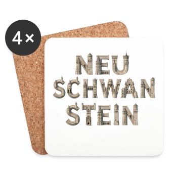 Neu Schwanstein Buchstaben aus Stein - Untersetzer (4er-Set) - Weiß - Vorne