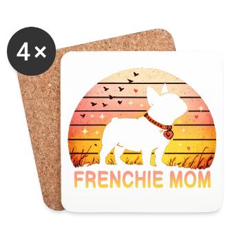 Frenchie Mom - Untersetzer (4er-Set) - Weiß - Vorne