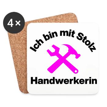 PROUDLY A CRAFTSWOMAN! WOMEN'S POWER CRAFTS - Coasters (set of 4) - white - Front