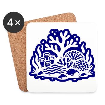 Coral Reef Ocean - Coasters (set of 4) - white - Front
