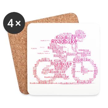 Road Bike Graphic for Road Bike - Coasters (set of 4) - white - Front