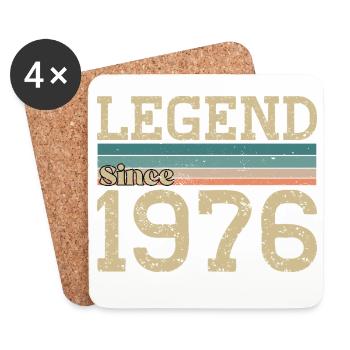 Legend since 1976 Anniversary 1976 Vintage - Coasters (set of 4) - white - Front