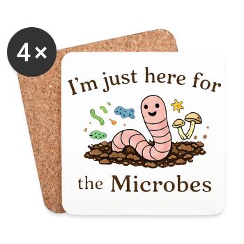 earthworm soil life microorganisms gardener garden - Coasters (set of 4) - white - Front