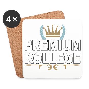 Premium Kollege - Lustiger Spruch - Untersetzer (4er-Set) - Weiß - Vorne