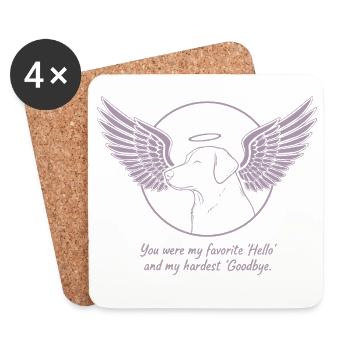 Labrador Angel in Dog Heaven Mourning Farewell - Coasters (set of 4) - white - Front
