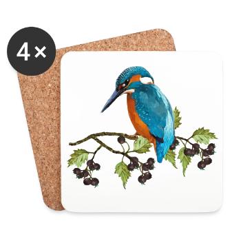 Bunter Vogel - Untersetzer (4er-Set) - Weiß - Vorne