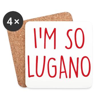 Lugano Switzerland Schweiz - Coasters (set of 4) - white - Front