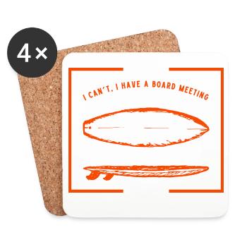 Surfing Board Meeting - Untersetzer (4er-Set) - Weiß - Vorne