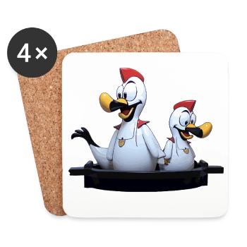 Duo de mouettes sur la jetée - Dessous de verre (lot de 4) - blanc - Devant