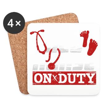 Infirmière néo-intensive, Krankenschwester Neo Nursing With - Dessous de verre (lot de 4) - blanc - Devant