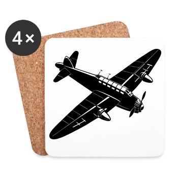 Altes Flugzeug - Untersetzer (4er-Set) - Weiß - Vorne