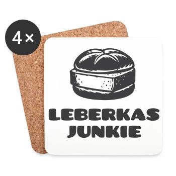 Leberkäs Junkie - Un scheim de est Pflicht ! - Dessous de verre (lot de 4) - blanc - Devant
