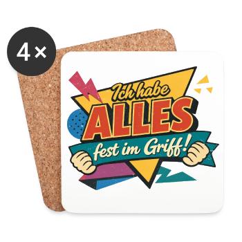 Ich habe alles fest im Griff – Chefin Geschenk - Untersetzer (4er-Set) - Weiß - Vorne