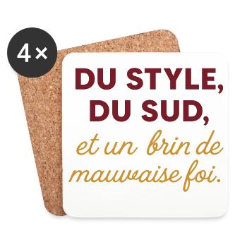 Style, Southern, and a bit of bad faith. - Coasters (set of 4) - white - Front