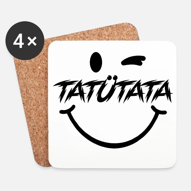 Tatuetata - Dessous de verre (lot de 4) - blanc