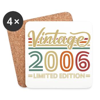 Vintage 2006 Vintage Anniversaire Cadeau Rétro - Dessous de verre (lot de 4) - blanc - Devant