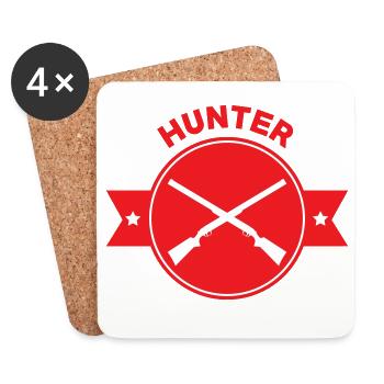 Hunting - Hunter - Coasters (set of 4) - white - Front