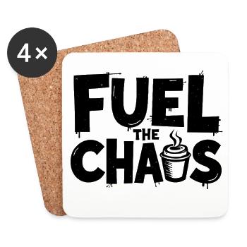 Alimentez le chaos Coffee Dicton pour les rebelles - Dessous de verre (lot de 4) - blanc - Devant