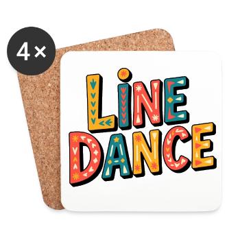 Danse en ligne quoi - Dessous de verre (lot de 4) - blanc - Devant