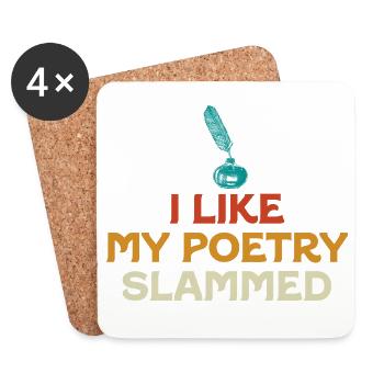 I Like My Poetry Slammed - Coasters (set of 4) - white - Front