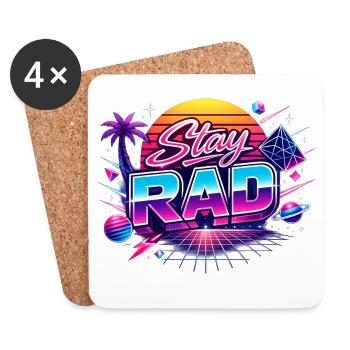 Restez RAD Neon Rétro - Dessous de verre (lot de 4) - blanc - Devant